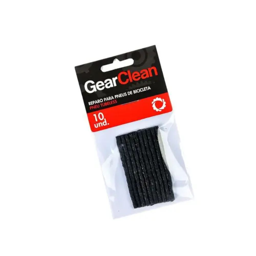 Reparo Gear Clean Tipo Macarrão P/ Tubeless (10 Unidades) - Preto