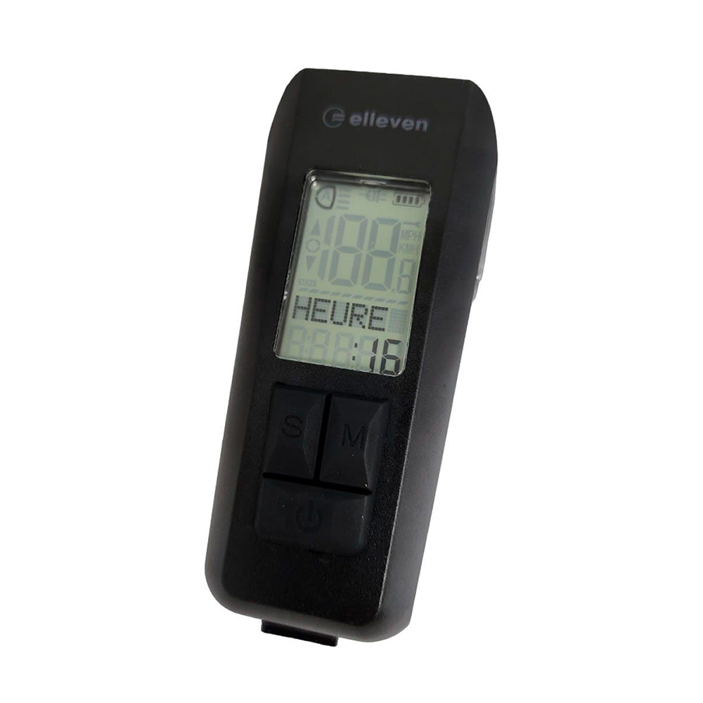 Farol Sinalizador Elleven Com Ciclocomputador Integrado 150 Lumens - Preto Fosco