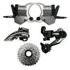 GRUPO VELOFORCE 24V C/ CÂMBIOS, ALAVANCA E CASSETE 12/32D - PRETO/PRATA
