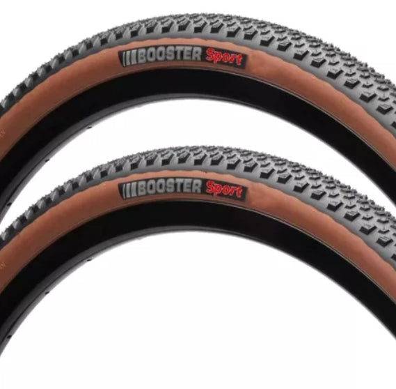 2 Pneus 29x2.20 Kenda K1227 Booster Sport 60tpi Preto/Marrom