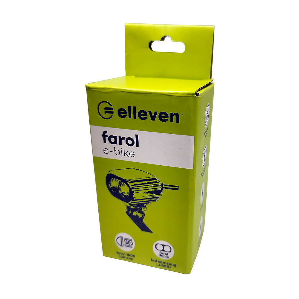 FAROL E-BIKE ELLEVEN SEM BATERIA E SUPORTE 1600 LUMENS - PRETO FOSCO