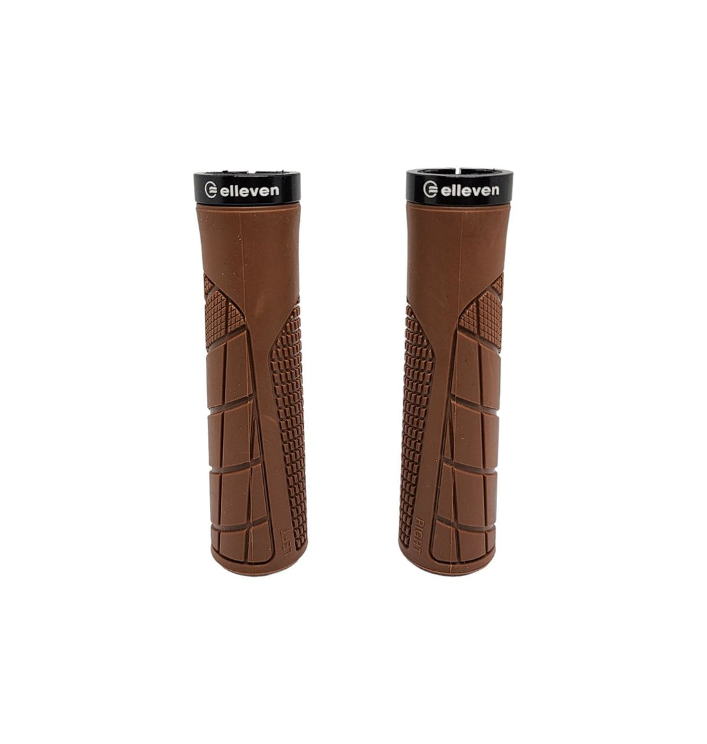 MANOPLA ELLEVEN MTB CITY 130MM EMBORRACHADA C/ TRAVA MARROM