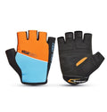 Luva Ciclista Aberta Pto/Azul/Laranja - G