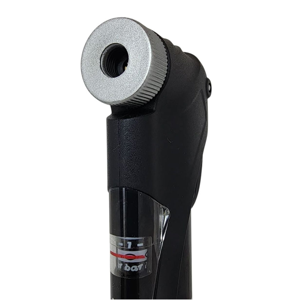 Bomba De Ar Elleven Mini Barril Aluminio Automatica  Manometro Cabo "t" Two Way100 Psi
