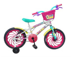 BICICLETA ARO 16 MARCHETTI ZOE AÇO BRANCO/ROSA/VERDE