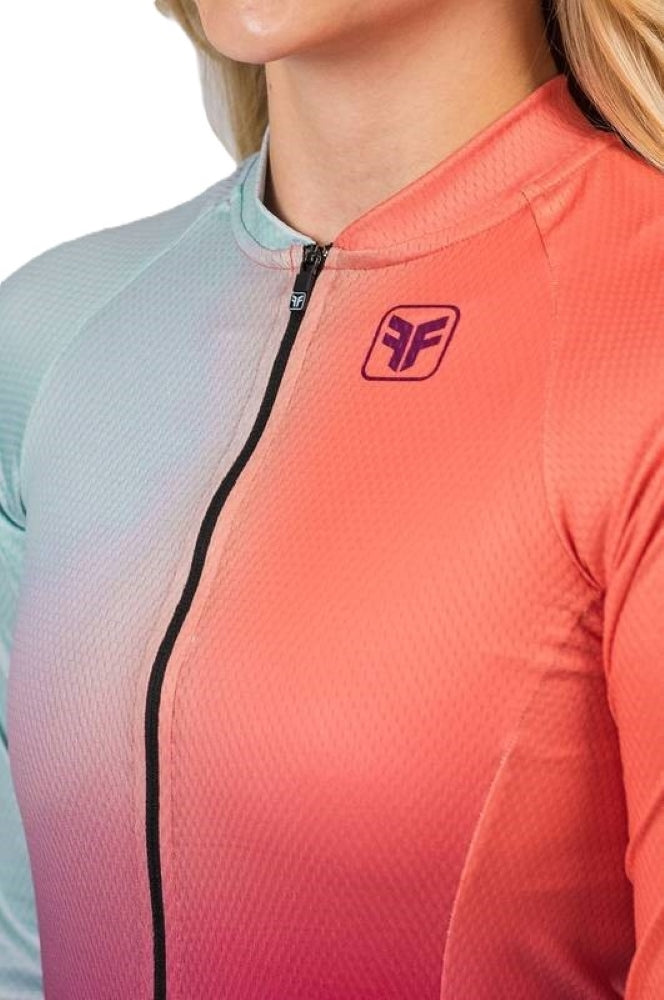 CAMISA DE CICLISMO FREE FORCE FEMININA BASIC MANGA LONGA TWISTER 2024