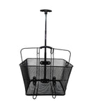 Cesta Aramada Elleven Carrinho 2 Em 1 40x30x22cm Com Alça - Preto