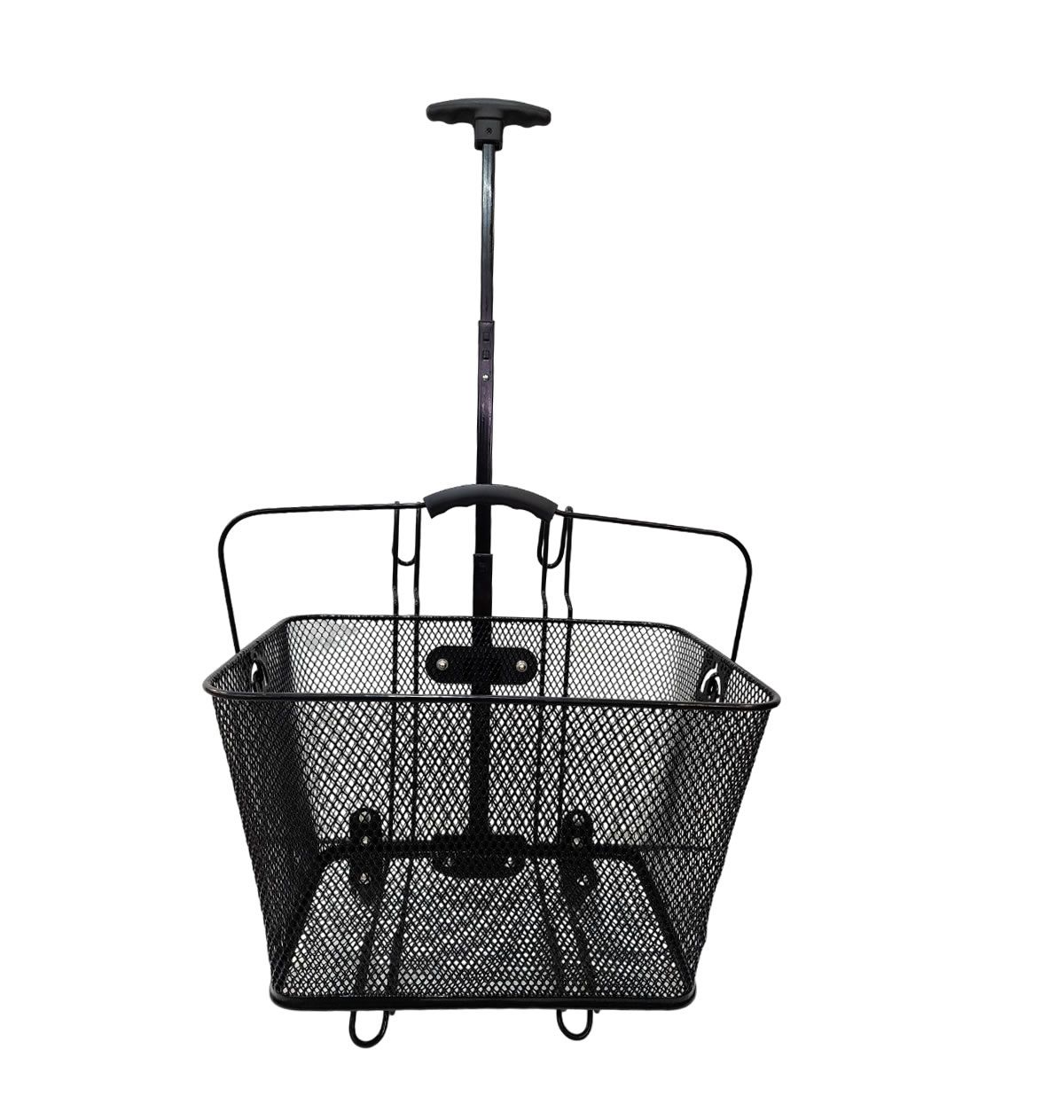 Cesta Aramada Elleven Carrinho 2 Em 1 40x30x22cm Com Alça - Preto