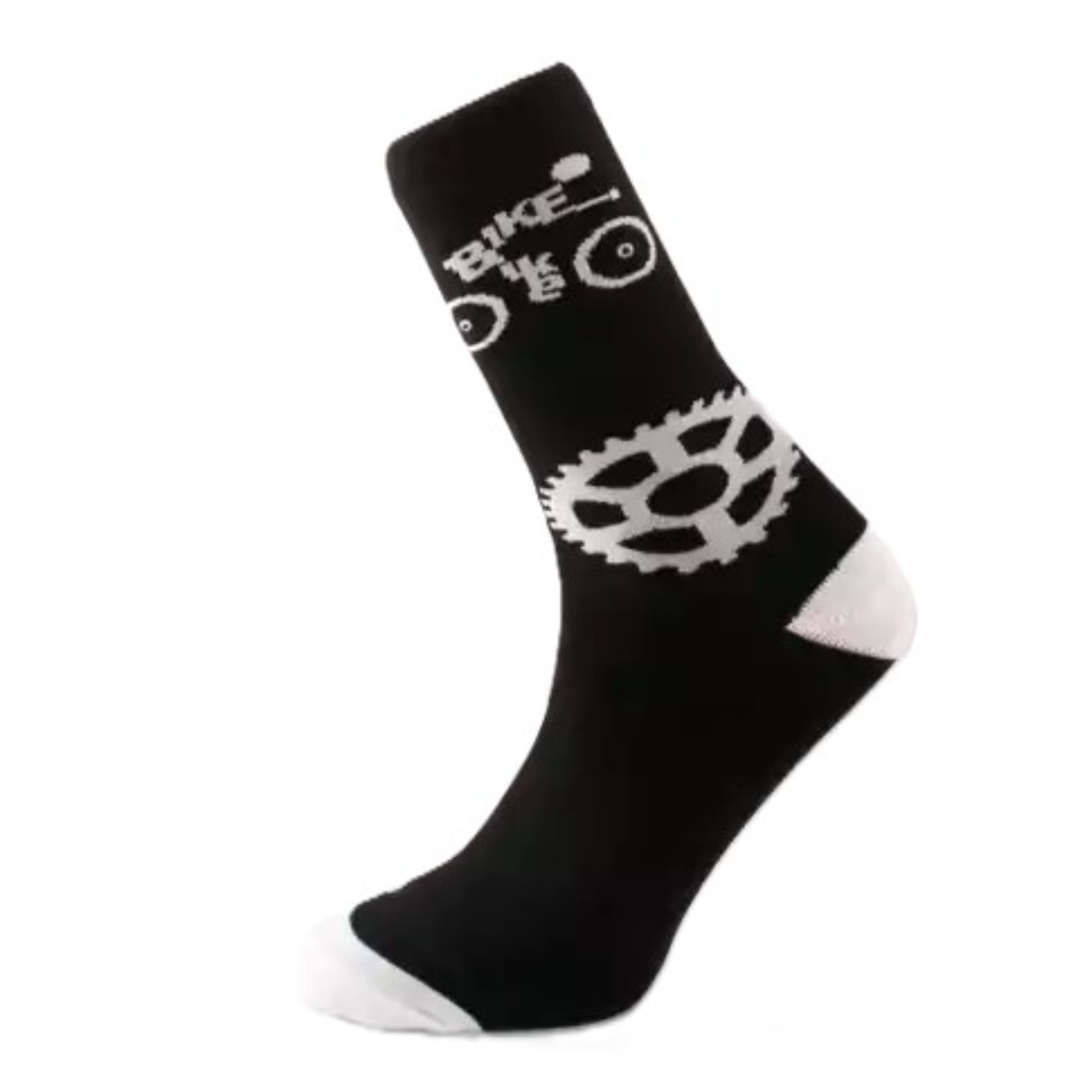 MEIA 36/38 CANO MEDIO PARTENZA PRETO/BRANCO BIKE