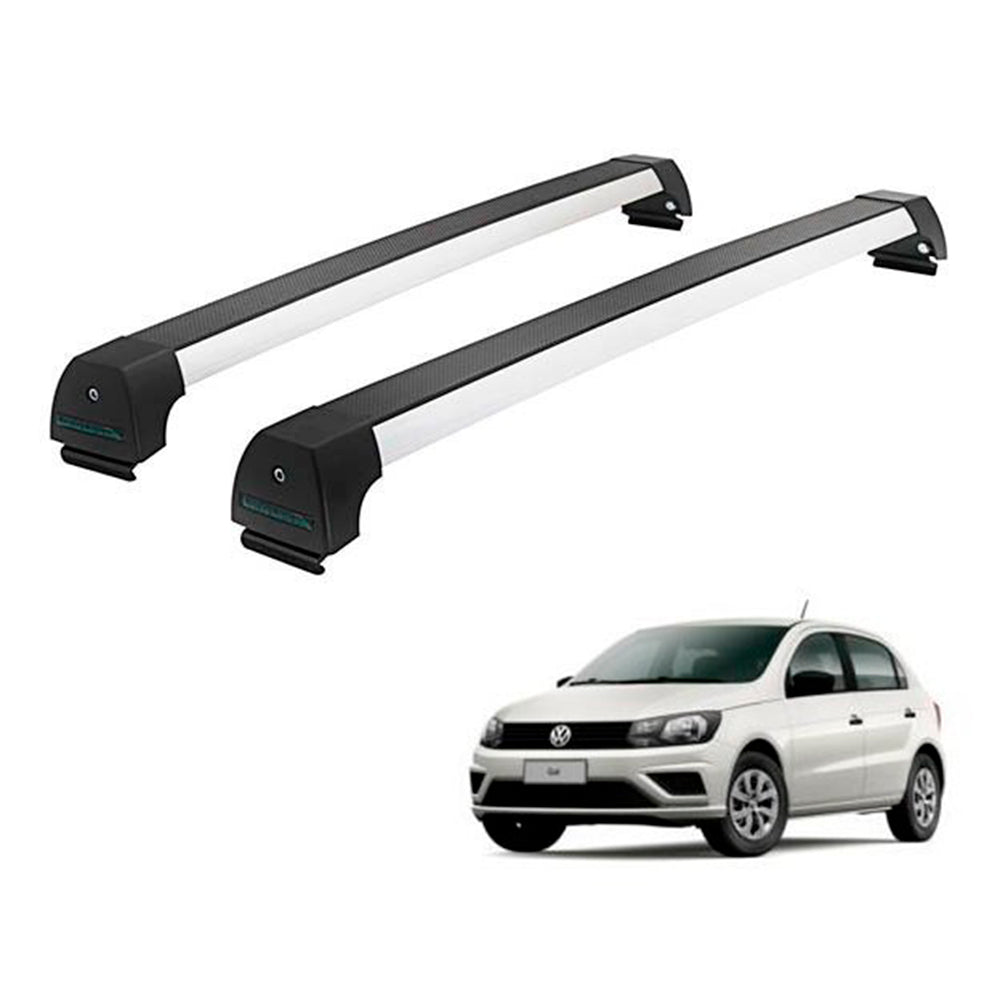 RACK DE TETO LONG LIFE SPORT ALUM. P/ GOL G7 A PARTIR DE 2009 FIXA NO FRISO (AG-5) - PRATA