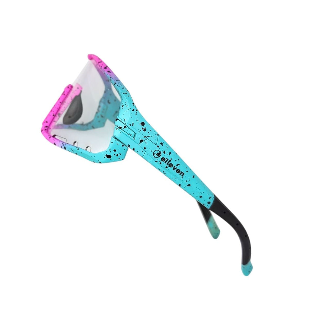 ÓCULOS CICLISMO ELLEVEN EL300 LENTE FOTOCROMÁTICA UV400 ROSA/VERDE