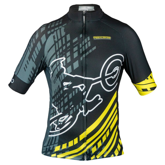 CAMISA CICLISMO PEDALOKOS COMPETIZIONE LOGO - PRETO/AMARELO / G