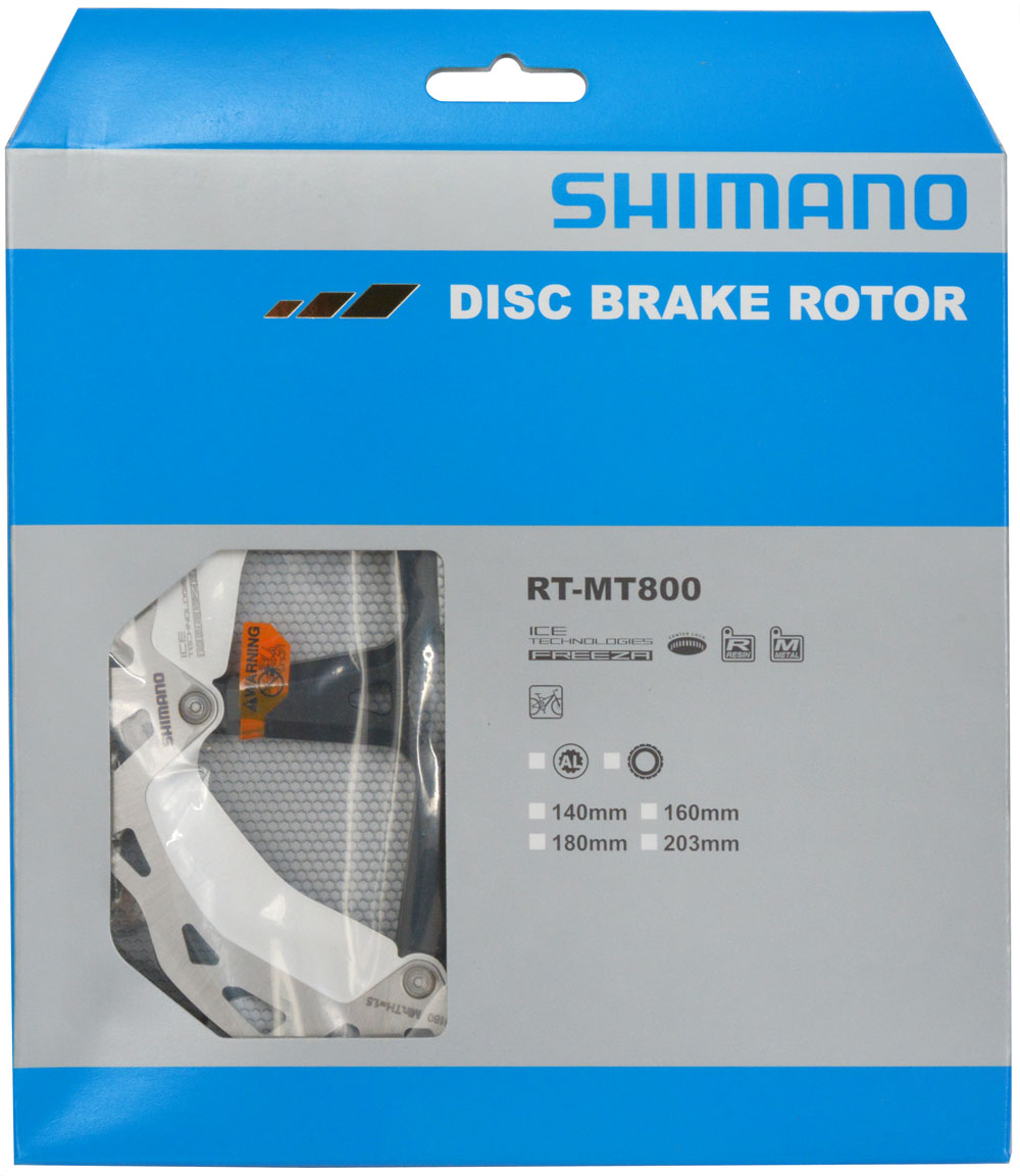 ROTOR DE FREIO A DISCO SHIMANO C. LOCK XT MT800 ICE TECH FREEZA 203mm - PRETO/PRATA