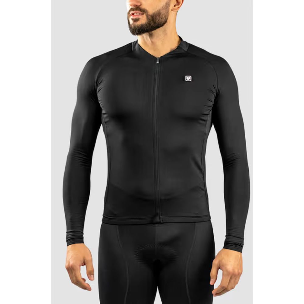 Camisa Ciclismo Free Force Start Manga Longa Black Peluciada