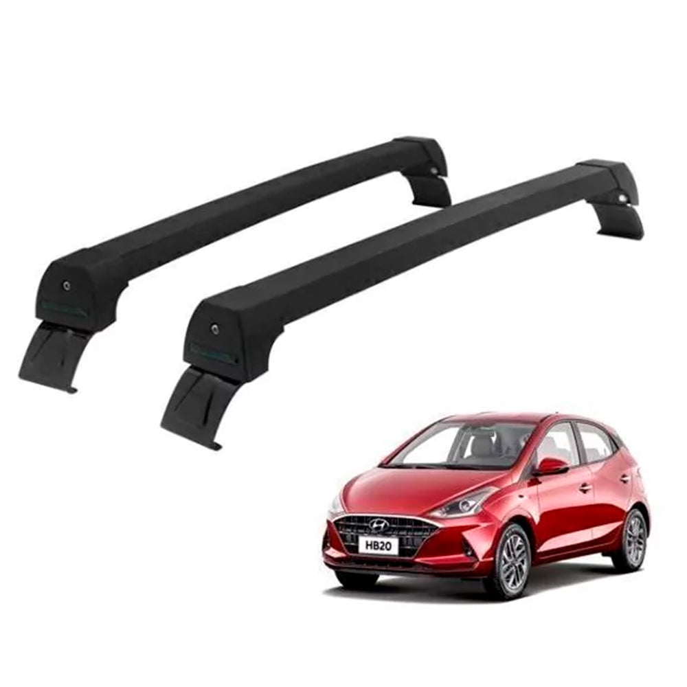 RACK LONG LIFE SPORT ALUM. PRETO P/ HYUNDAI HB20 HATCH - 2020 EM DIANTE (PHB20N)