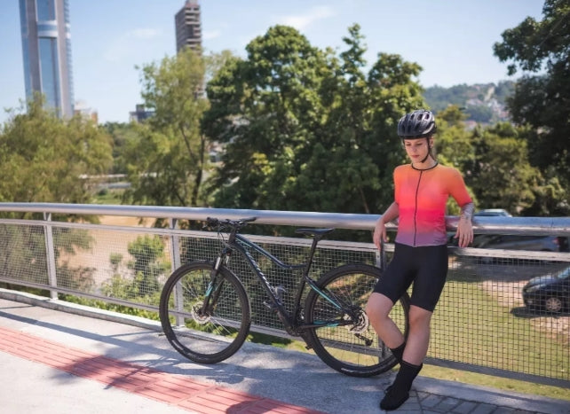 CAMISA CICLISMO UP APPAREL FEMININA CITY ORANGE