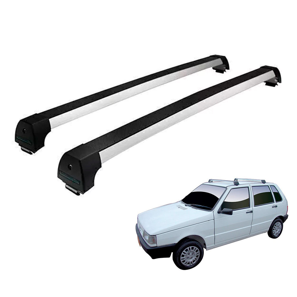 RACK LONG LIFE SPORT ALUM. PRATA P/ FIAT UNO S/ LONG - 4 PORTAS ATÉ 2010 (AF-4) - PRATA