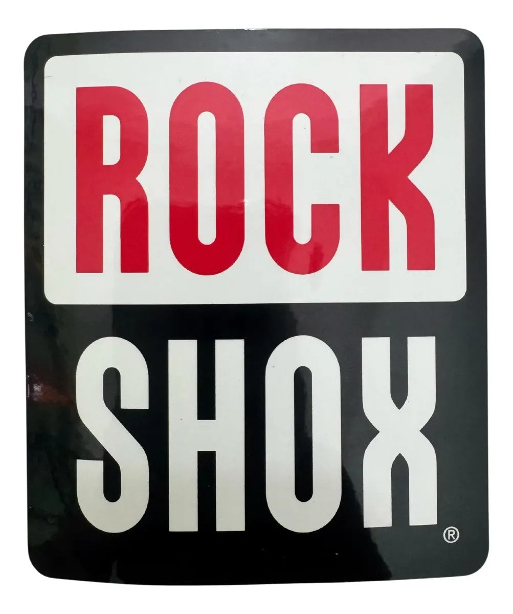 ADESIVO LOGOTIPO ROCKSHOX 6,5 X 7,5 CM ORIGINAL BIKE SUSPENSÃO