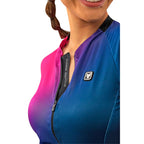 CAMISA CICLISMO FREE FORCE START ALL FIT FEMININA - PINK/AZUL MARINHO - P