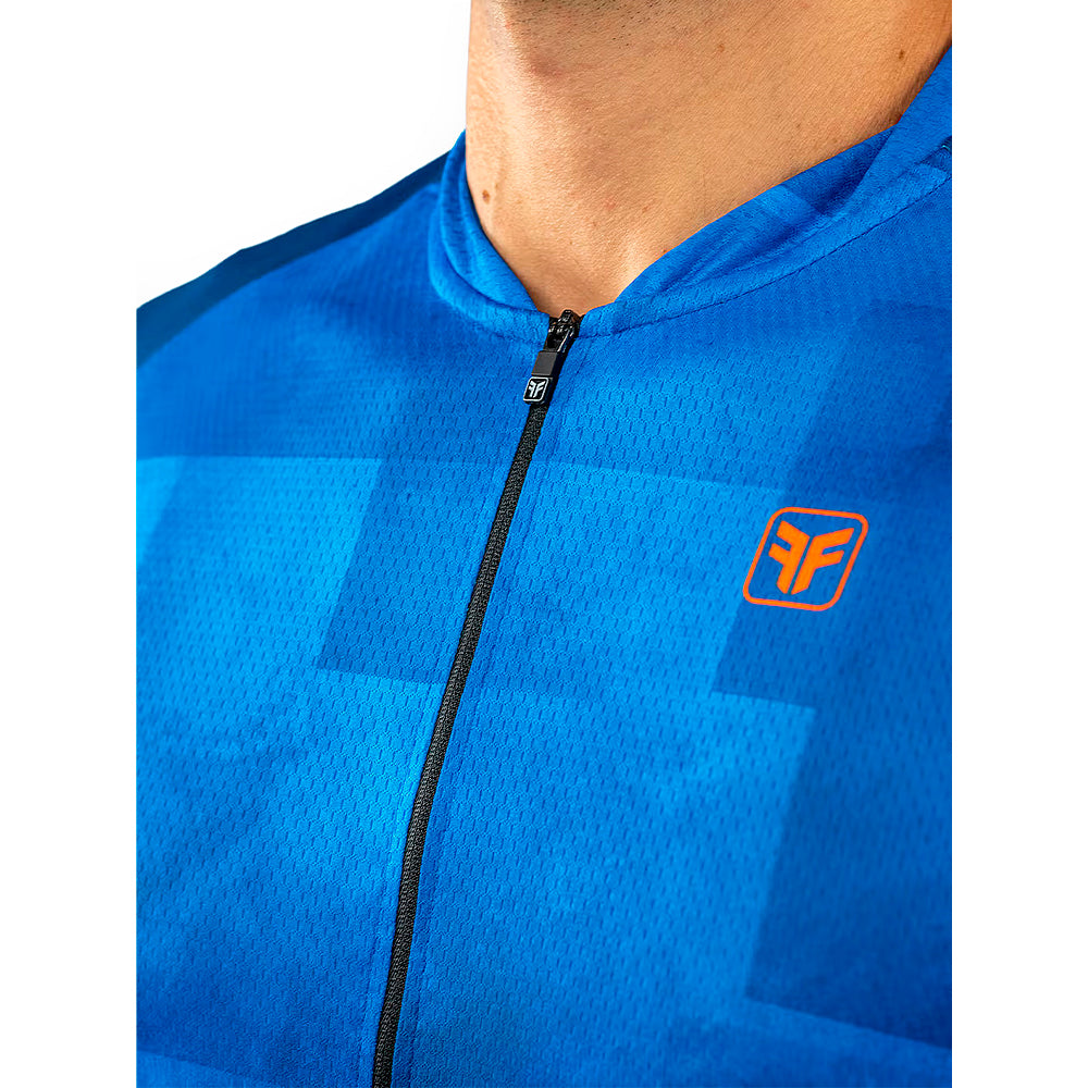 CAMISA CICLISMO FREE FORCE BASIC MANGA LONGA FREEDOM - AZUL/LARANJA - P