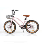 Bicicleta Urban Elly Aro 20 Com Cesta Rosa/Preta