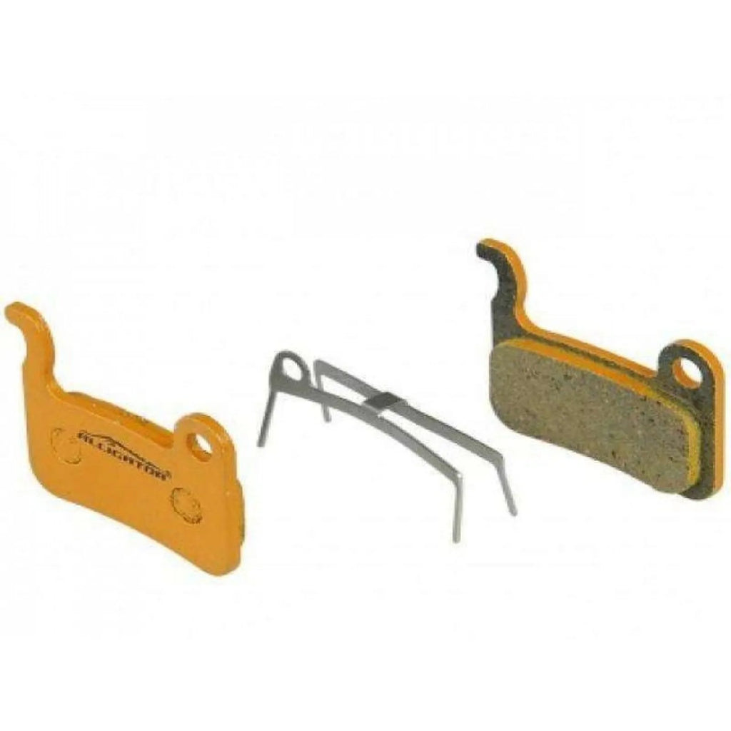 PASTILHA FREIO DISCO ALLIGATOR ORGANICA P/ FREIO A DISCO SHIMANO M585/M601/M665/M765/M776/M800/M965/M966, C/ MOLA (PAR)