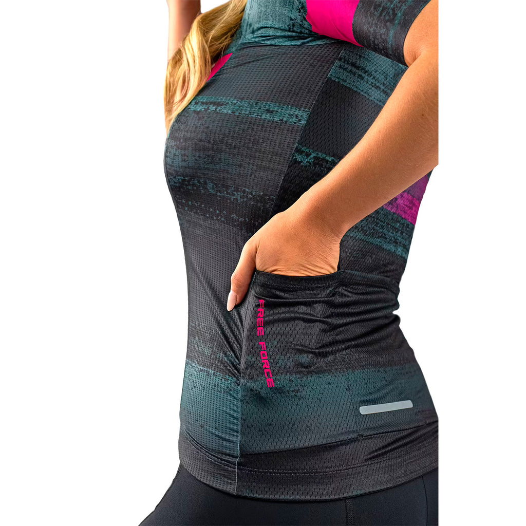 Camisa Ciclismo Free Force Feminina Basic Schocking