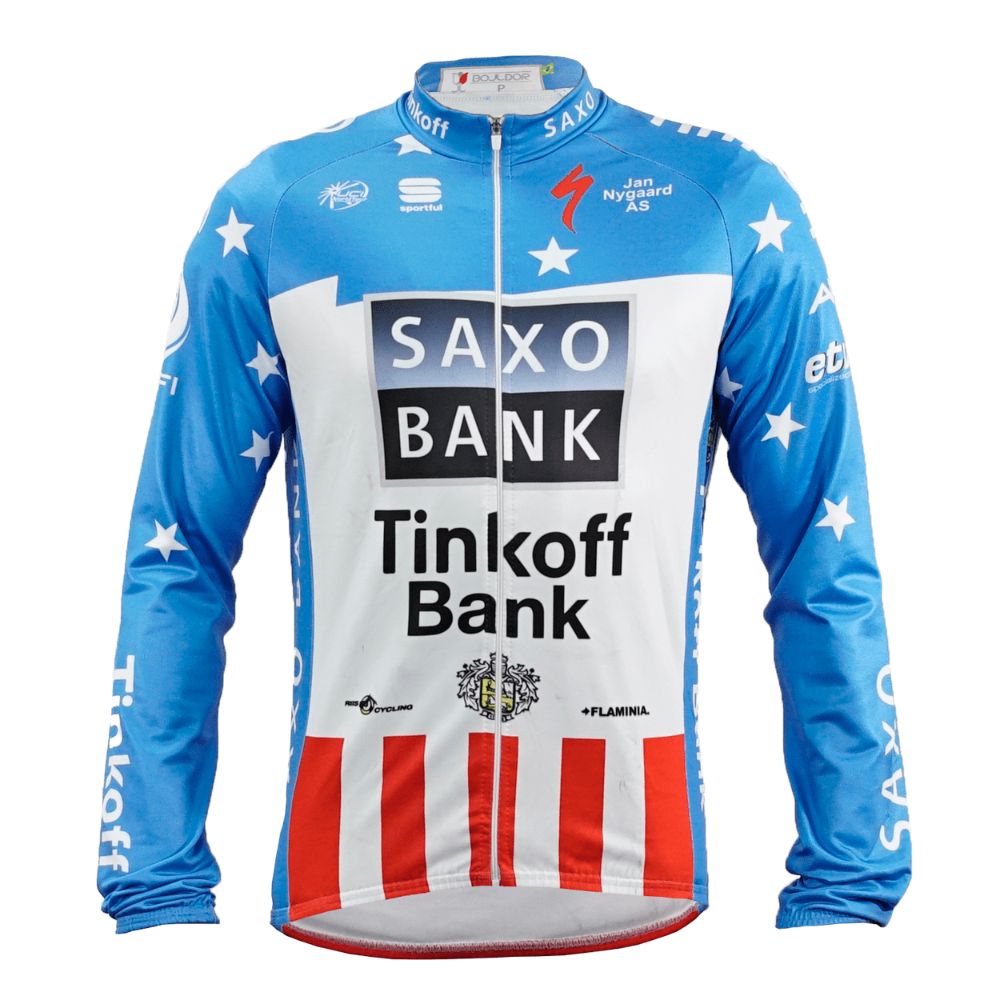 JAQUETA CICLISMO TÉRMICA SAXO BANK TINKOFF - AZUL - P