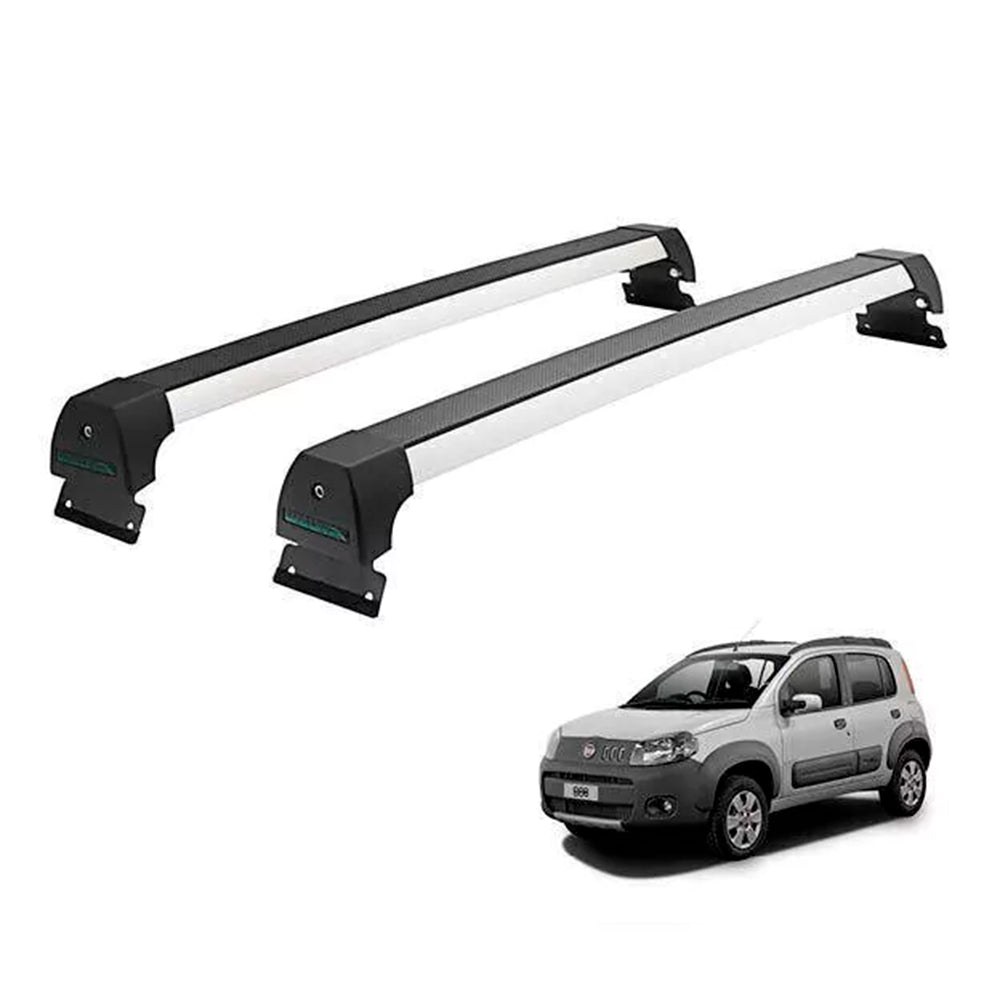 RACK LONG LIFE SPORT ALUM. PRATA P/ FIAT UNO WAY C/ LONG. - 4 PORTAS A PARTIR DE 2011 (AWAY)