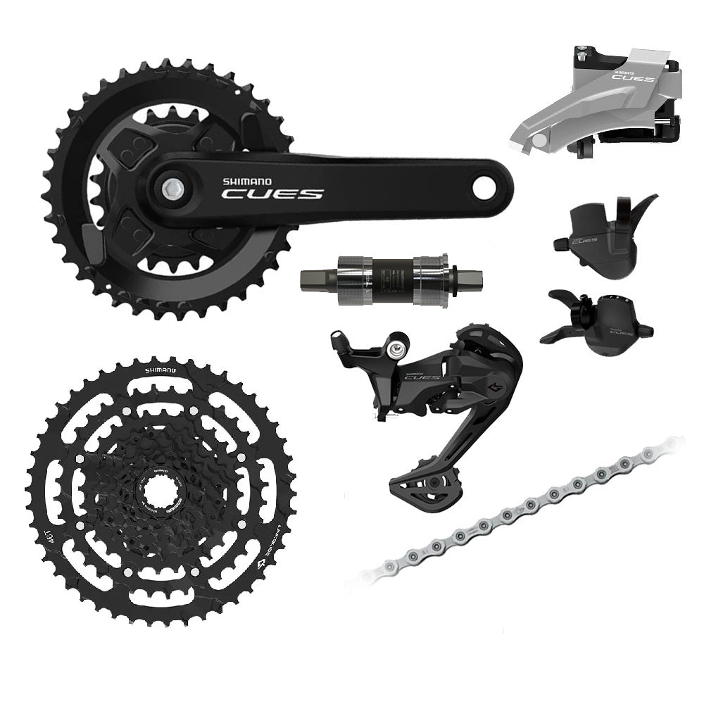 KIT TRANSMISSÃO SHIMANO CUES U4000 DUPLO 2X9V 46D