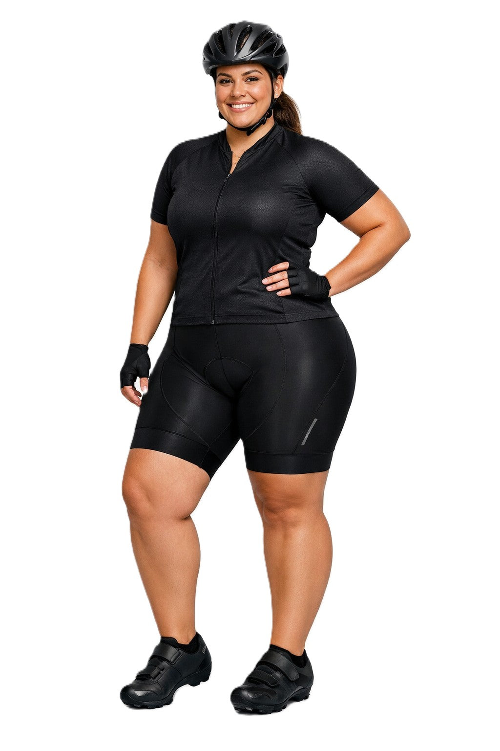 Bermuda ELITE Fem P/ Ciclista (Longa) COLORS/UV PROTECTION EG2 PRETO