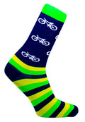 MEIA 36/38 CANO MEDIO PARTENZA AZUL/VERDE/AMARELO BIKE