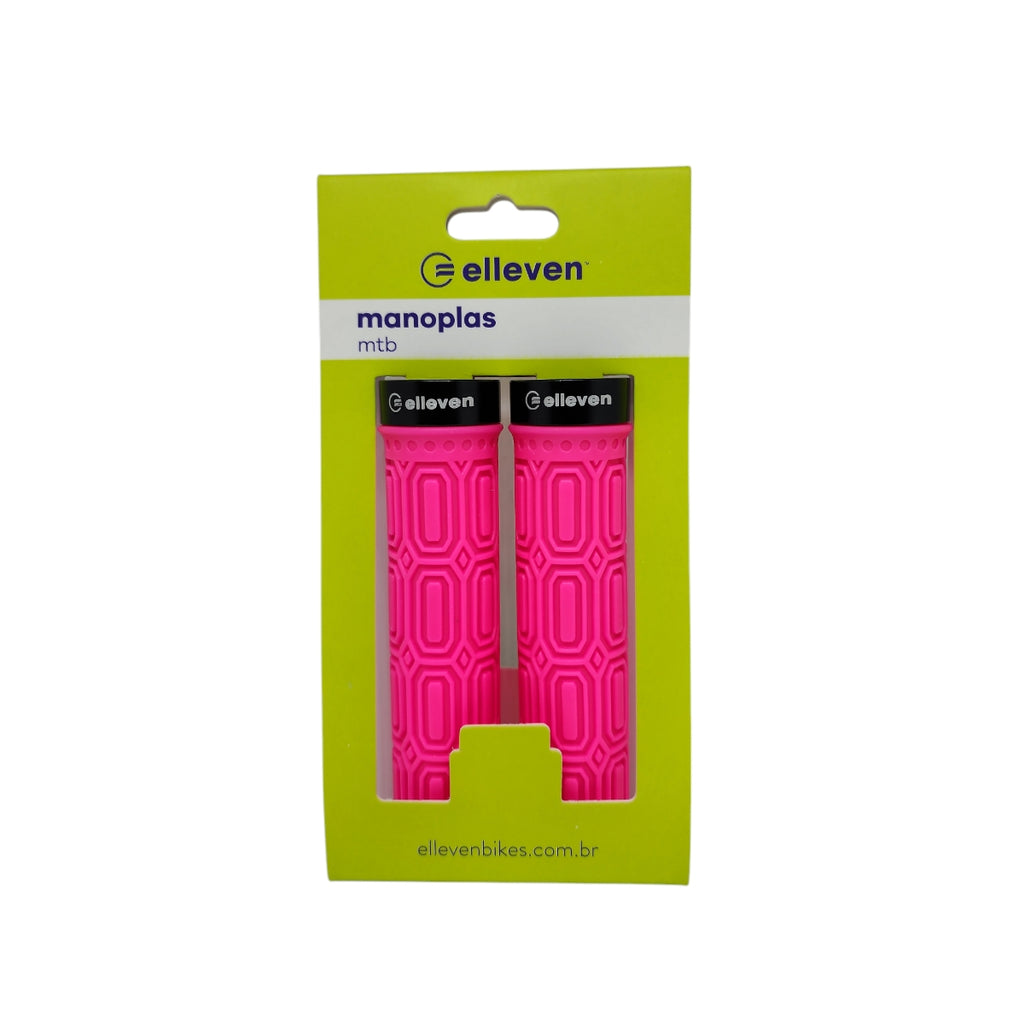 MANOPLA ELLEVEN MTB SILICONE PREMIUM 137MM COM TRAVA ROSA