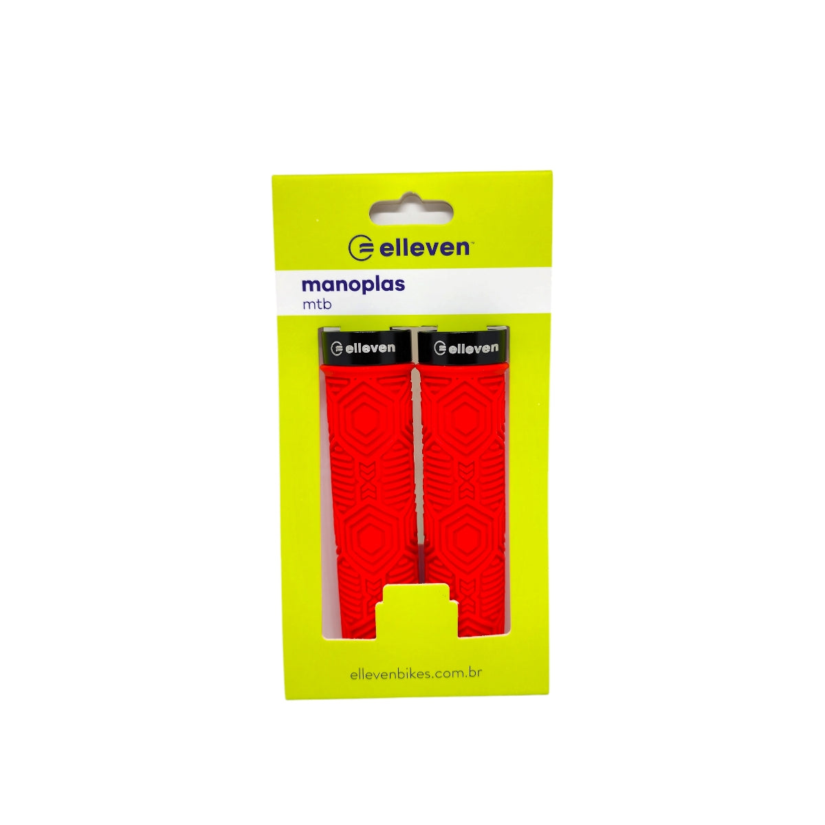 Manopla Elleven Mtb Silicone Premium 3 137mm Com Trava Vermelha