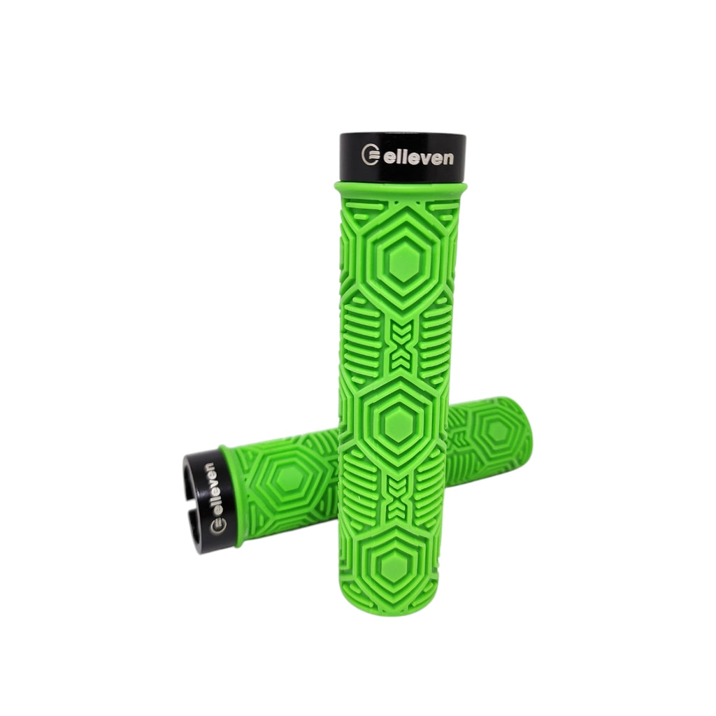 MANOPLA ELLEVEN MTB SILICONE PREMIUM 3 137MM COM TRAVA VERDE