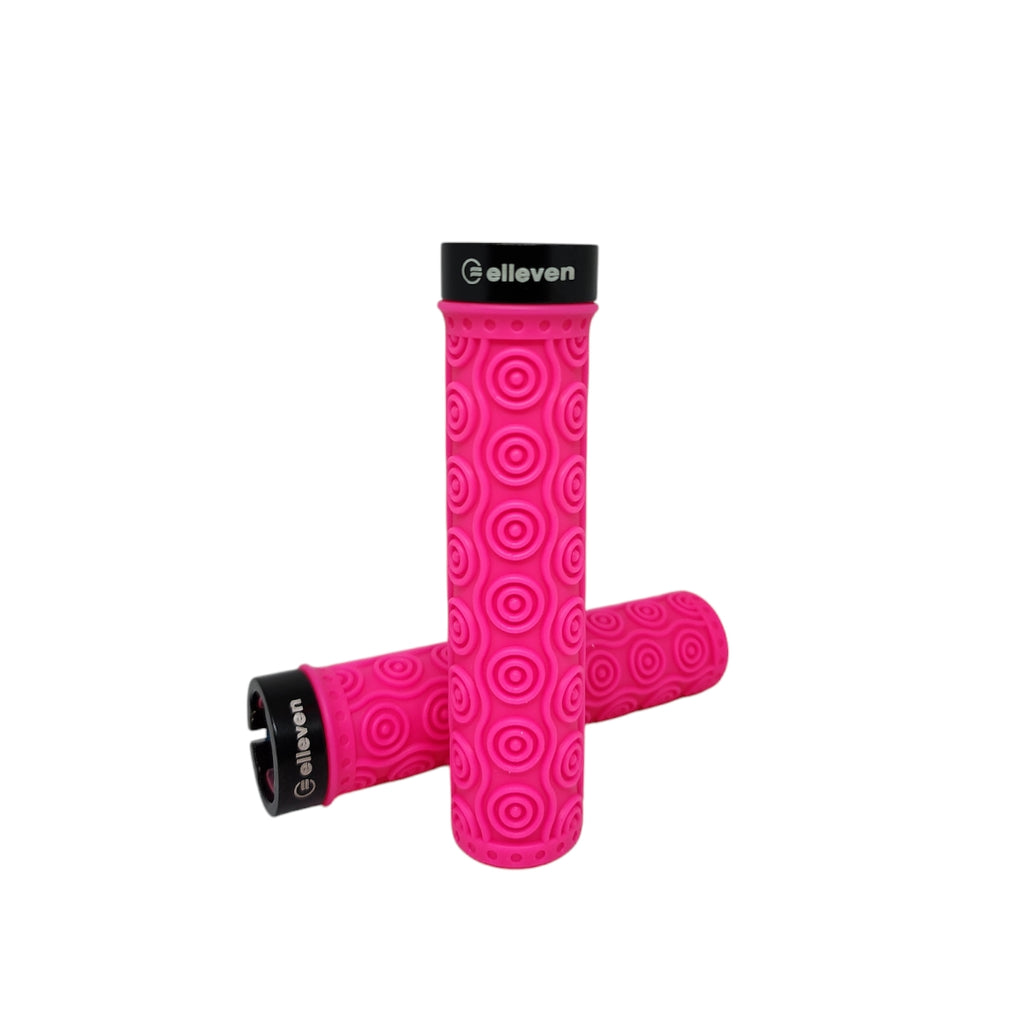 Manopla Elleven Mtb Silicone Premium 4 137mm Com Trava Rosa