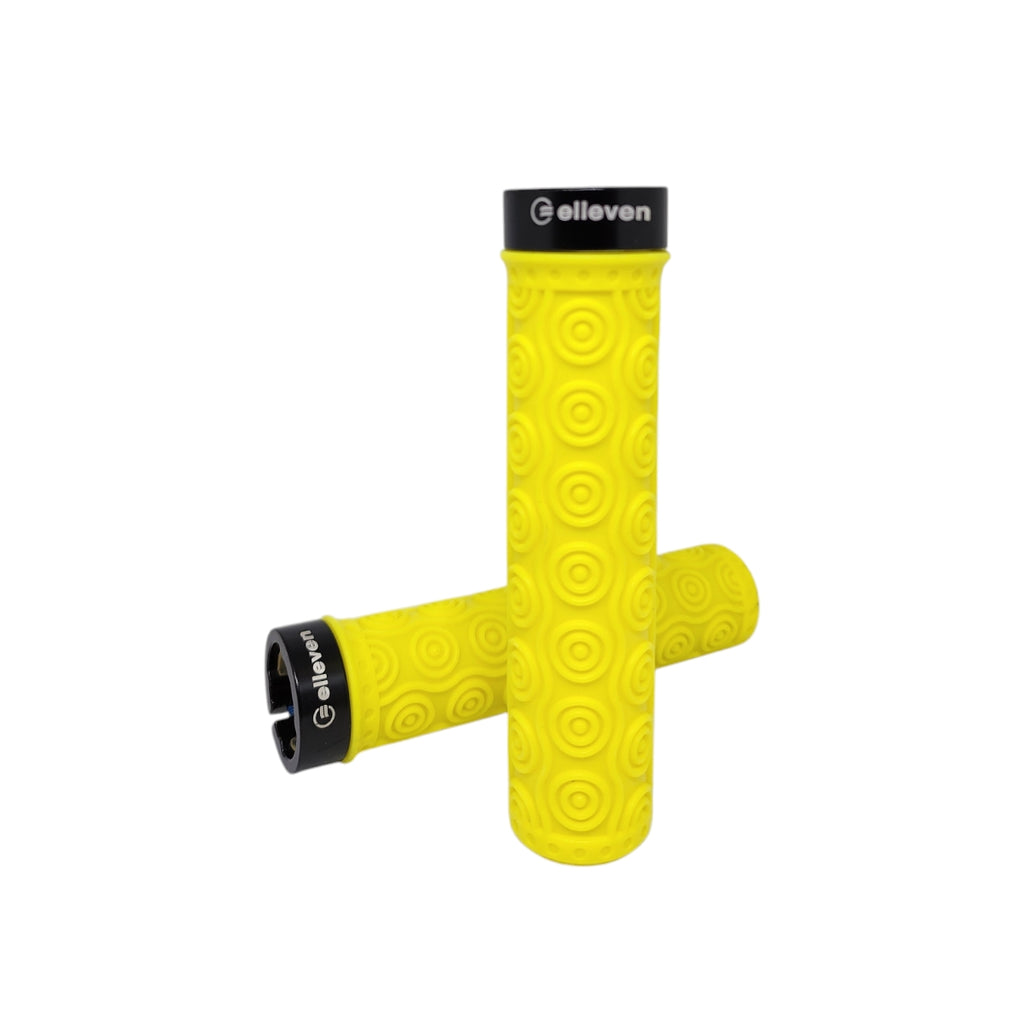 MANOPLA ELLEVEN MTB SILICONE PREMIUM 4 137MM COM TRAVA AMARELA