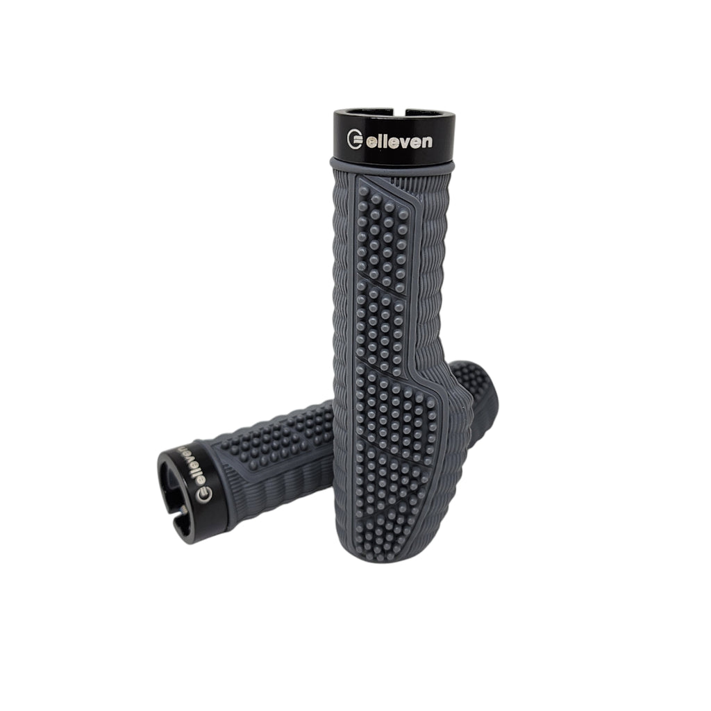 MANOPLA ELLEVEN ERGO SILICONE PREMIUM 142MM COM TRAVA CINZA