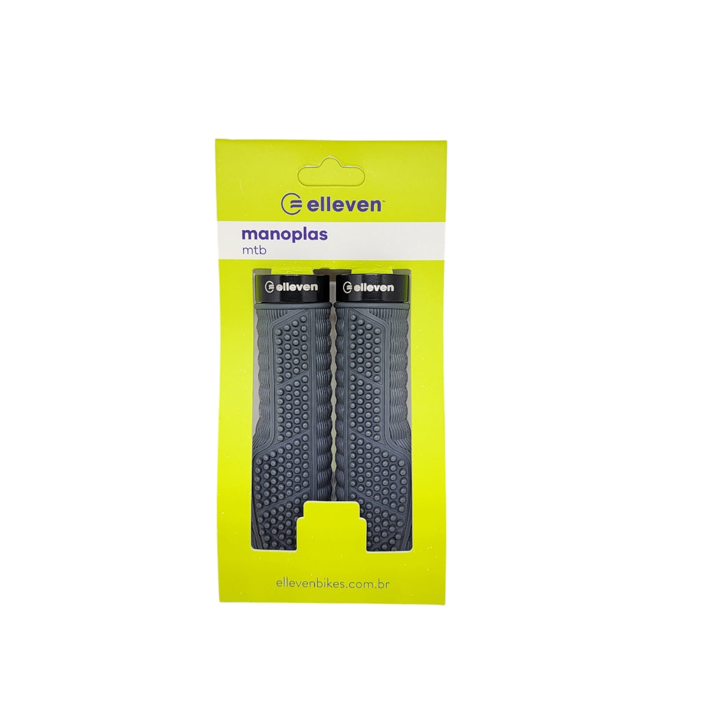 Manopla Elleven Ergo Silicone Premium 142mm Com Trava Cinza