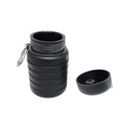 Caramanhola Elleven Garrafa Hidratação 480ml Silicone Retrátil Preta