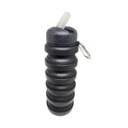Caramanhola Elleven Garrafa Hidratação 480ml Silicone Retrátil Preta
