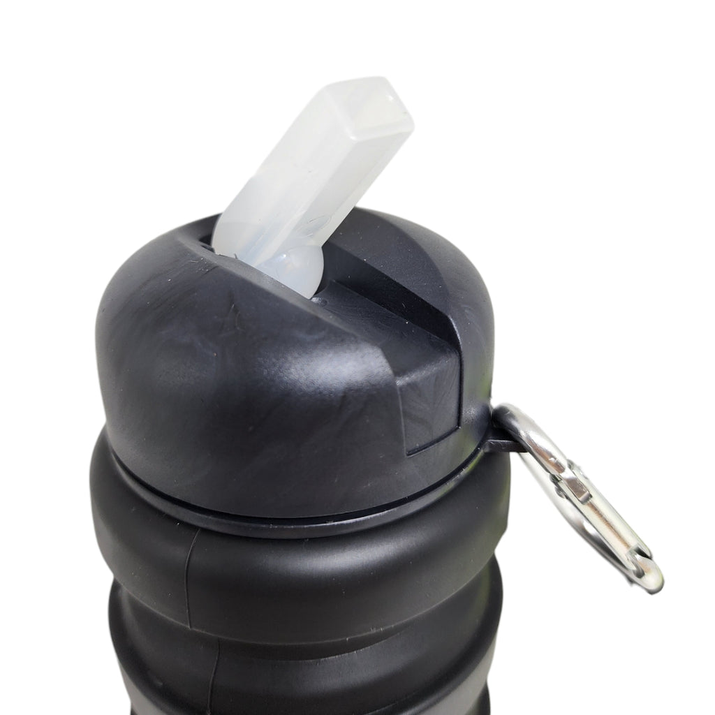 CARAMANHOLA ELLEVEN GARRAFA HIDRATAÇÃO 480ML SILICONE RETRÁTIL PRETA