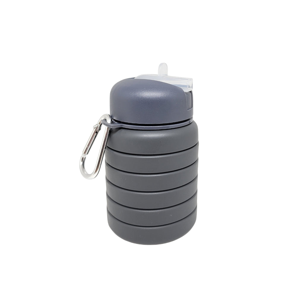 CARAMANHOLA ELLEVEN GARRAFA HIDRATAÇÃO 480ML SILICONE RETRÁTIL CINZA