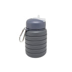 CARAMANHOLA ELLEVEN GARRAFA HIDRATAÇÃO 480ML SILICONE RETRÁTIL CINZA