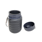 CARAMANHOLA ELLEVEN GARRAFA HIDRATAÇÃO 480ML SILICONE RETRÁTIL CINZA