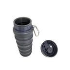 CARAMANHOLA ELLEVEN GARRAFA HIDRATAÇÃO 480ML SILICONE RETRÁTIL CINZA