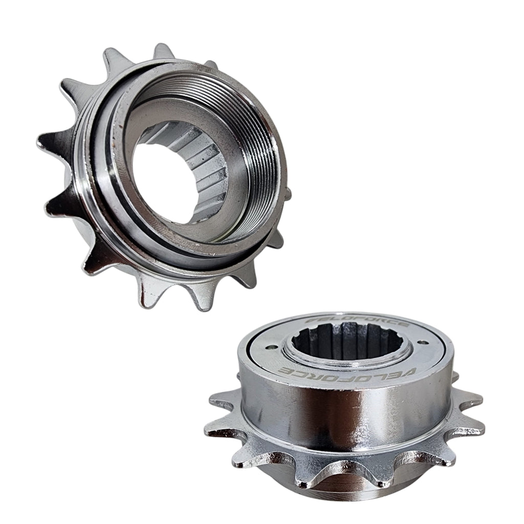 PINHÃO RODA LIVRE CATRACA VELOFORCE SINGLE 14T BMX ROSCA CROMADA