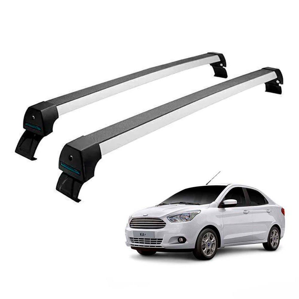 RACK LONG LIFE SPORT ALUM. PRATA P/ FORD KA SEDAN- 4 PORTAS A PARTIR DE 2015 (AKa-4) - PRATA