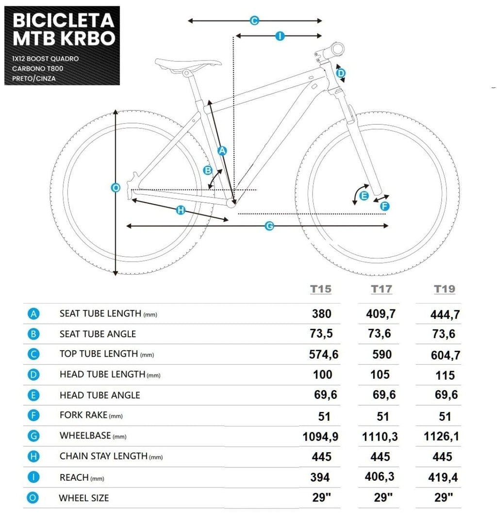 BICICLETA 29 KRBO CARBON TORAY BOOST 12V PRETO/CINZA M - 17