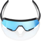 OCULOS 100% SLENDALE - MATTE BLACK - HIPER BLUE MULTILAYER MIRROR